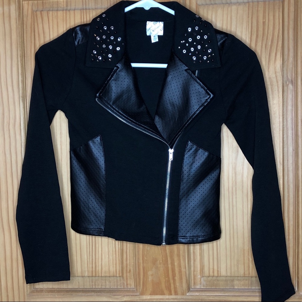 Disney D-Signed Girls Studded Moto Jacket (M)